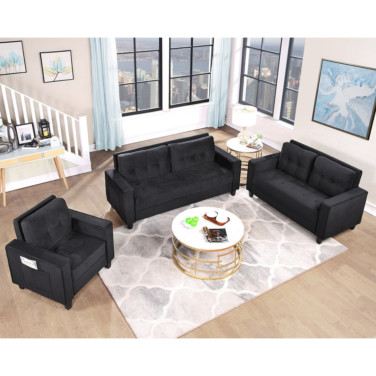 Morden Style Couch Furniture Upholstered for Home or Office