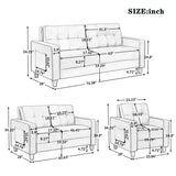 Morden Style Sofa Set Couch Furniture Upholstered Loveseat and Three Seat Sofa for Home or Office