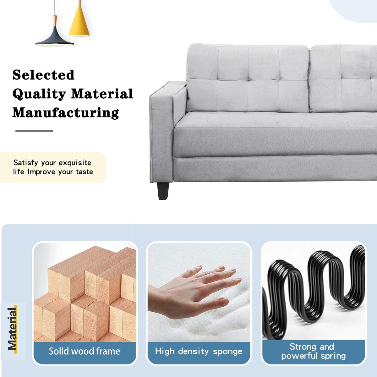 Morden Style Sofa Set Couch Furniture Upholstered Loveseat and Three Seat Sofa for Home or Office