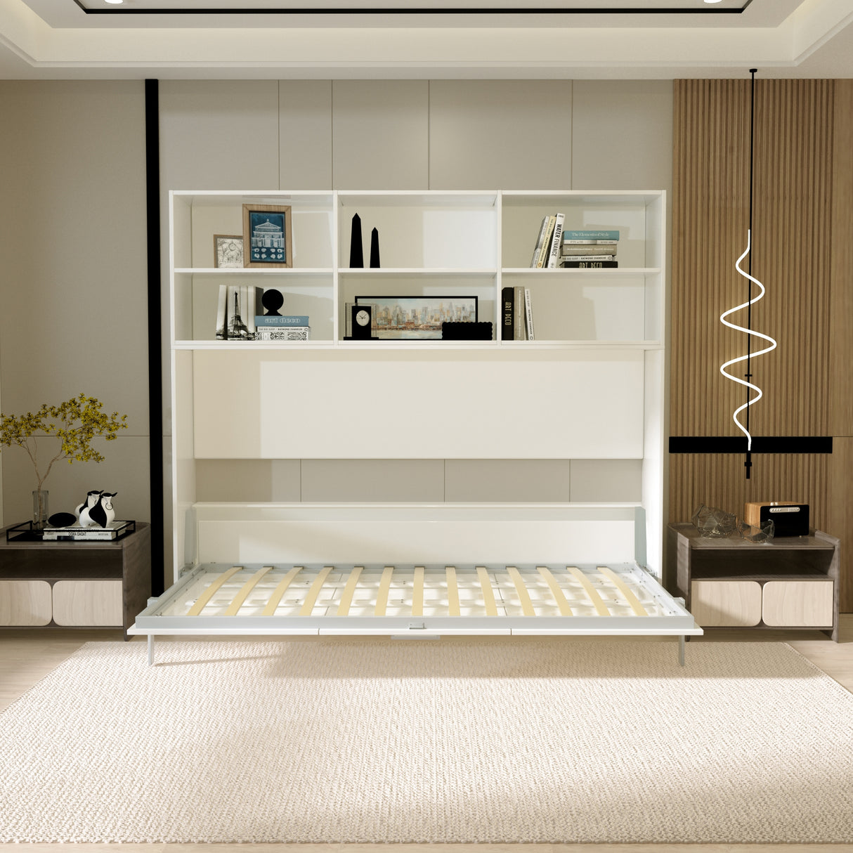 Mordern Design Twin Size Horizontal Murphy Bed