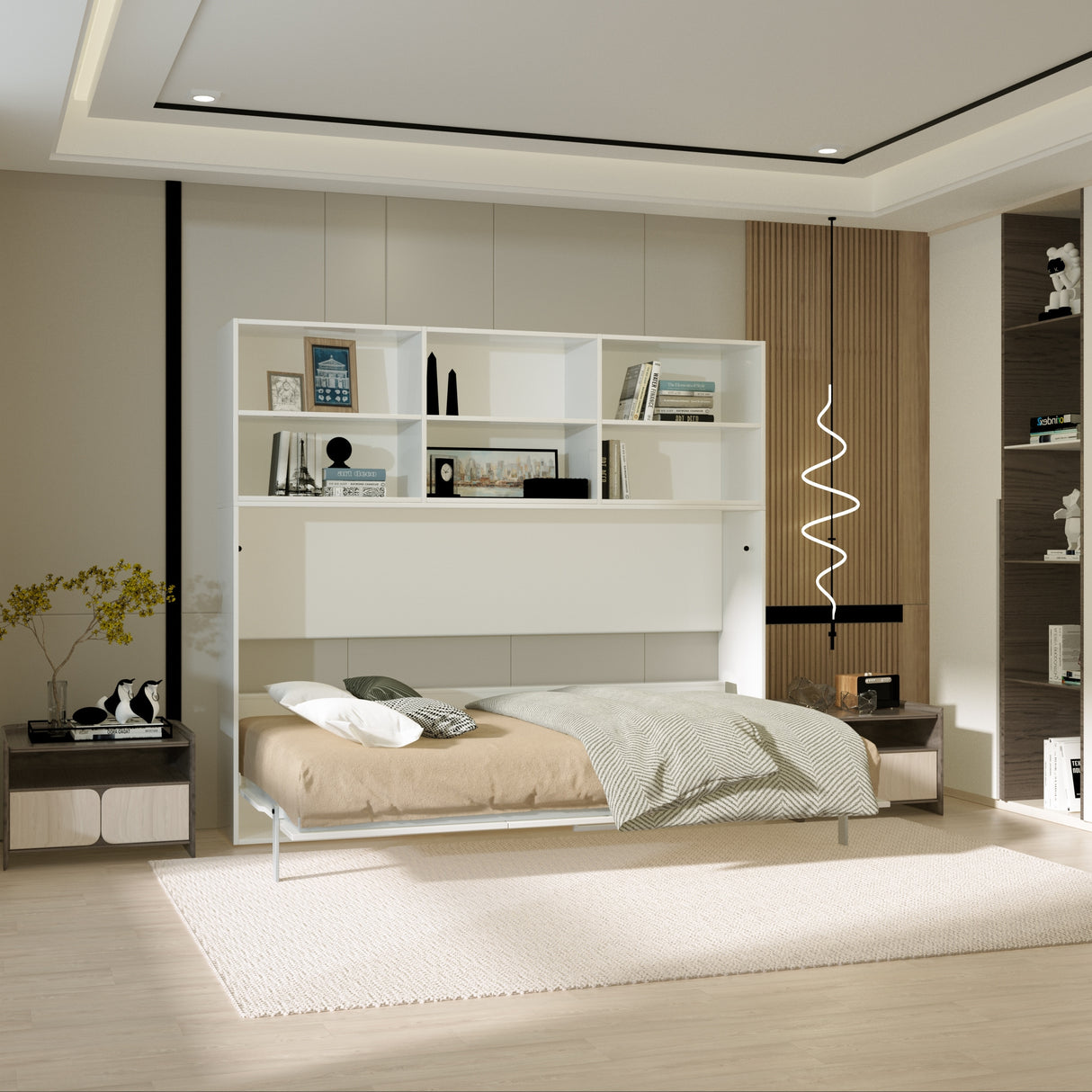 Mordern Design Twin Size Horizontal Murphy Bed