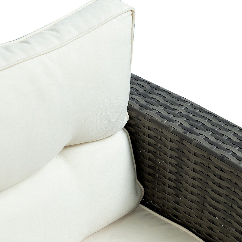 Mordern Outdoor Furniture Sofa Set with Large Storage Box Beige