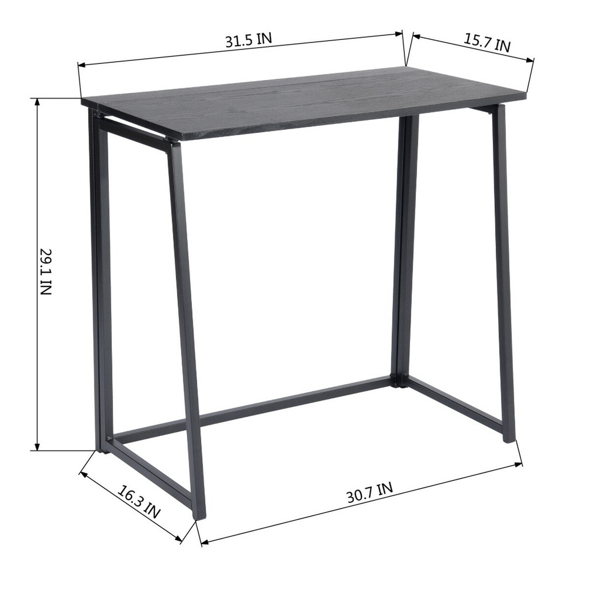 Mordern Rectangular Metal Computer Desk Black