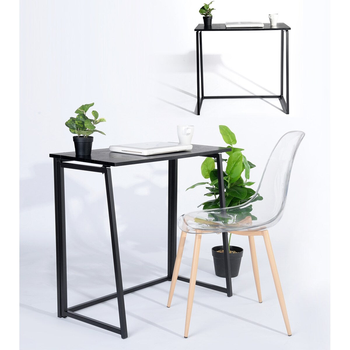 Mordern Rectangular Metal Computer Desk Black