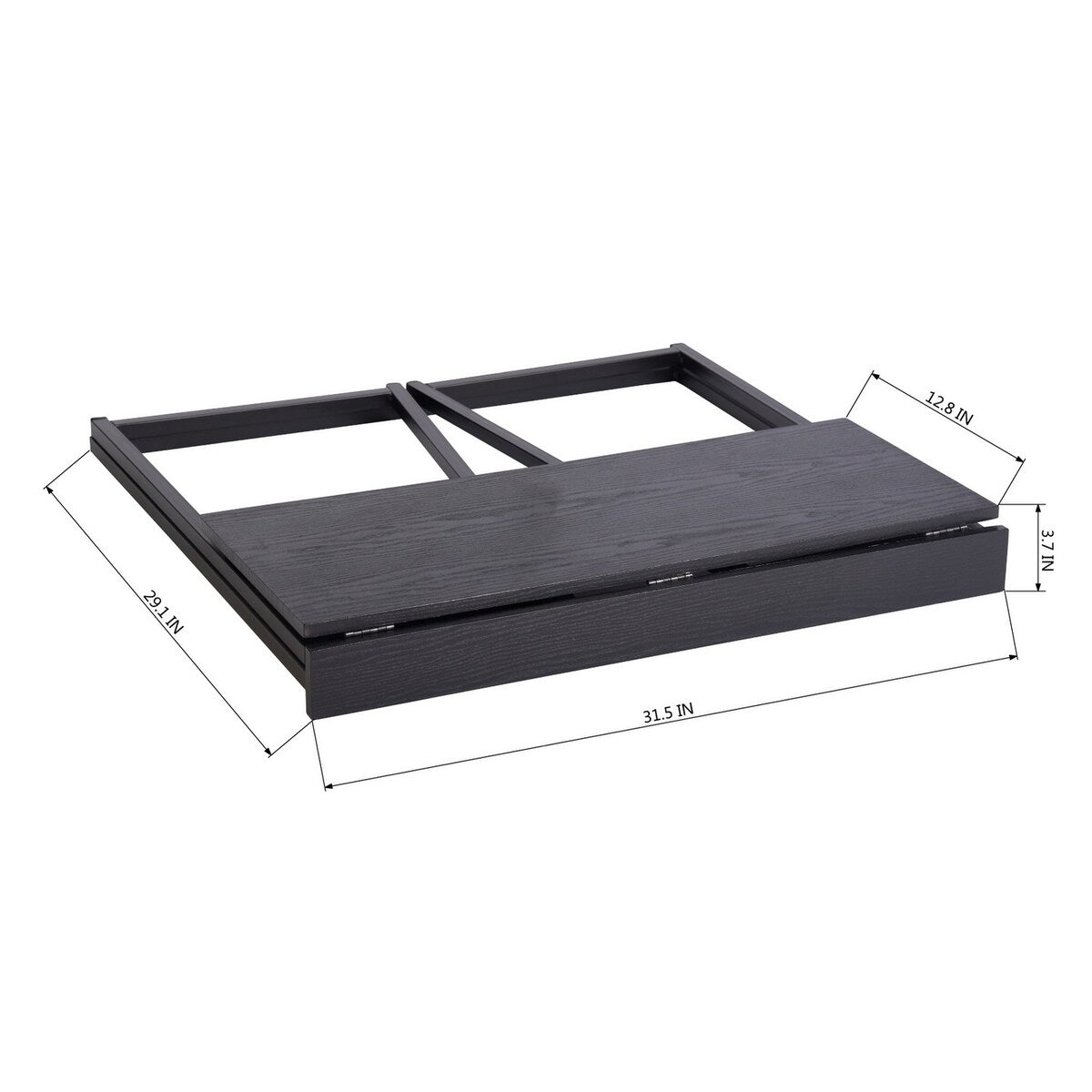 Mordern Rectangular Metal Computer Desk Black