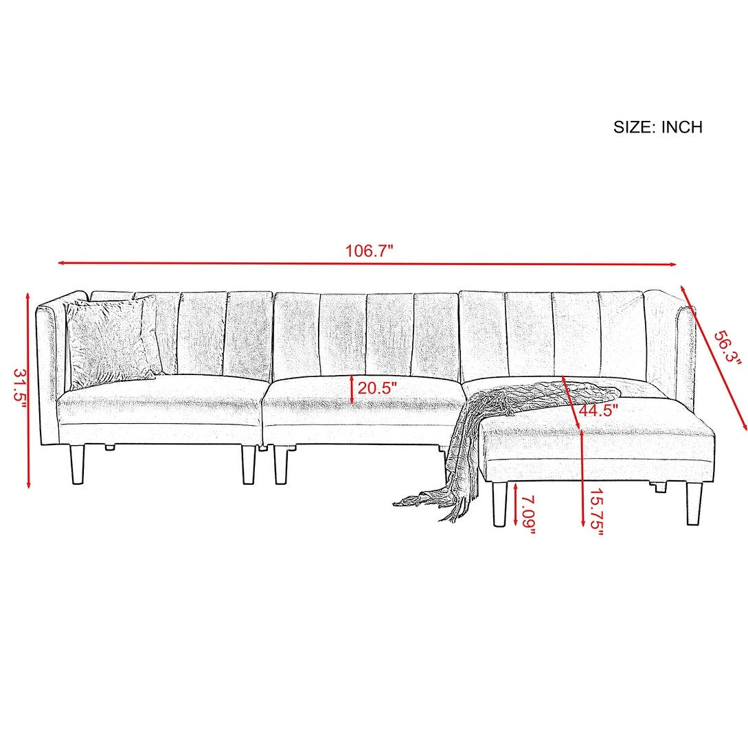 Mordern convertible sectional sofa bed