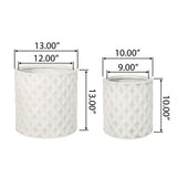 Moreno Outdoor Cast Stone Outdoor Small and Medium Planter Set by Christopher Knight Home