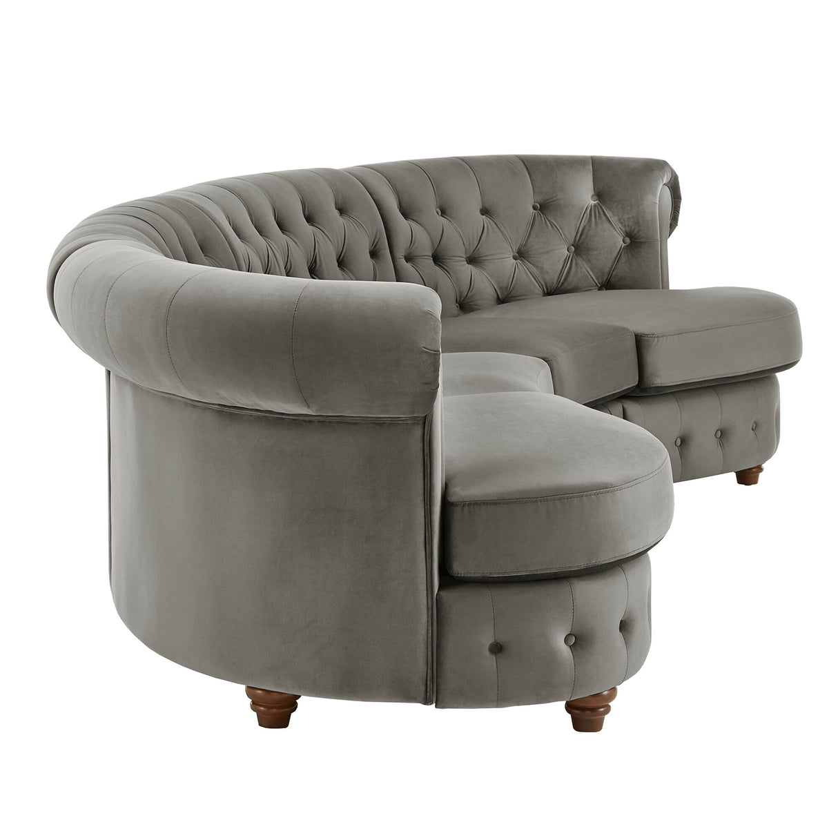 Morgan Velvet Scrolled 4-seat Curved Chesterfield Sofa by iNSPIRE Q Bold