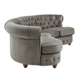 Morgan Velvet Scrolled 4-seat Curved Chesterfield Sofa by iNSPIRE Q Bold