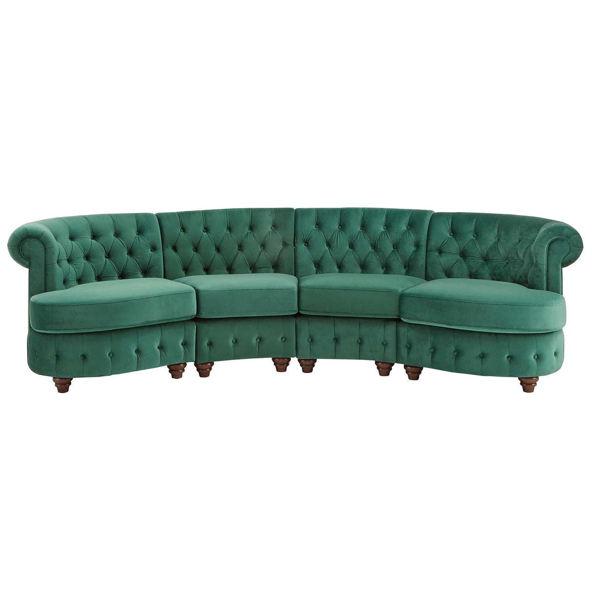 Morgan Velvet Scrolled 4-seat Curved Chesterfield Sofa by iNSPIRE Q Bold