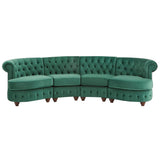 Morgan Velvet Scrolled 4-seat Curved Chesterfield Sofa by iNSPIRE Q Bold