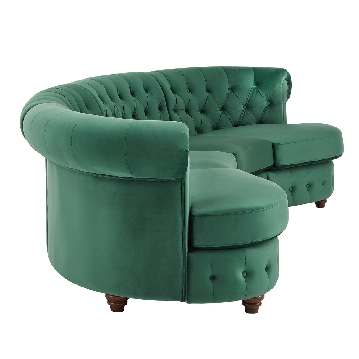 Morgan Velvet Scrolled 4-seat Curved Chesterfield Sofa by iNSPIRE Q Bold