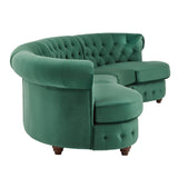 Morgan Velvet Scrolled 4-seat Curved Chesterfield Sofa by iNSPIRE Q Bold