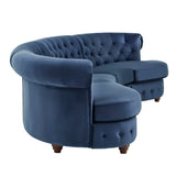 Morgan Velvet Scrolled 4-seat Curved Chesterfield Sofa by iNSPIRE Q Bold