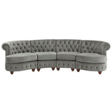 Morgan Velvet Scrolled 4-seat Curved Chesterfield Sofa by iNSPIRE Q Bold