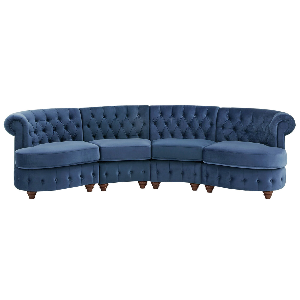 Morgan Velvet Scrolled 4-seat Curved Chesterfield Sofa by iNSPIRE Q Bold