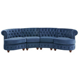 Morgan Velvet Scrolled 4-seat Curved Chesterfield Sofa by iNSPIRE Q Bold