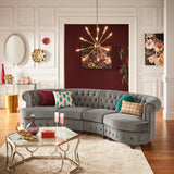 Morgan Velvet Scrolled 4-seat Curved Chesterfield Sofa by iNSPIRE Q Bold