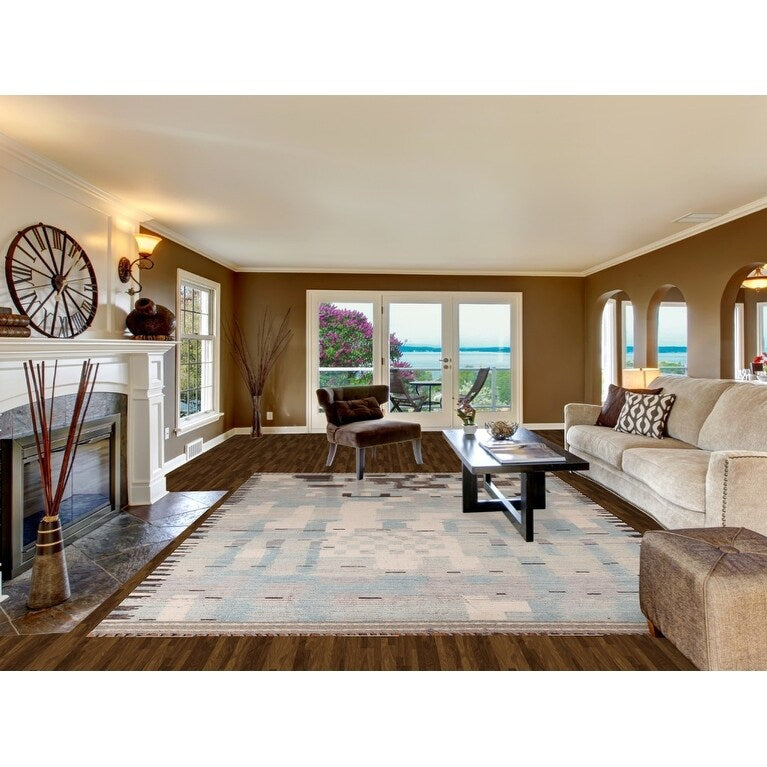 Moroccan Abstract Area Rug Handmade Multi-Color Wool Carpet - 8'10" x 12'0"