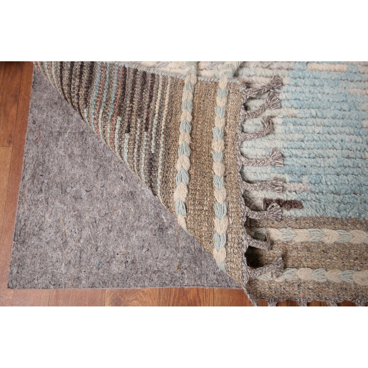 Moroccan Abstract Area Rug Handmade Multi-Color Wool Carpet - 8'10" x 12'0"