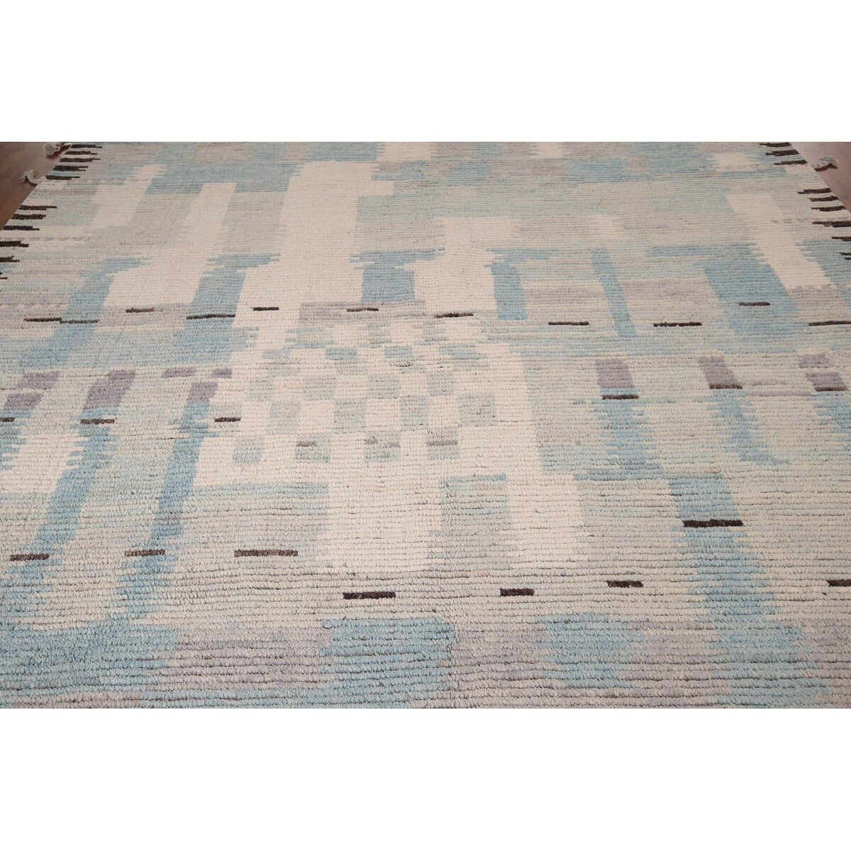 Moroccan Abstract Area Rug Handmade Multi-Color Wool Carpet - 8'10" x 12'0"