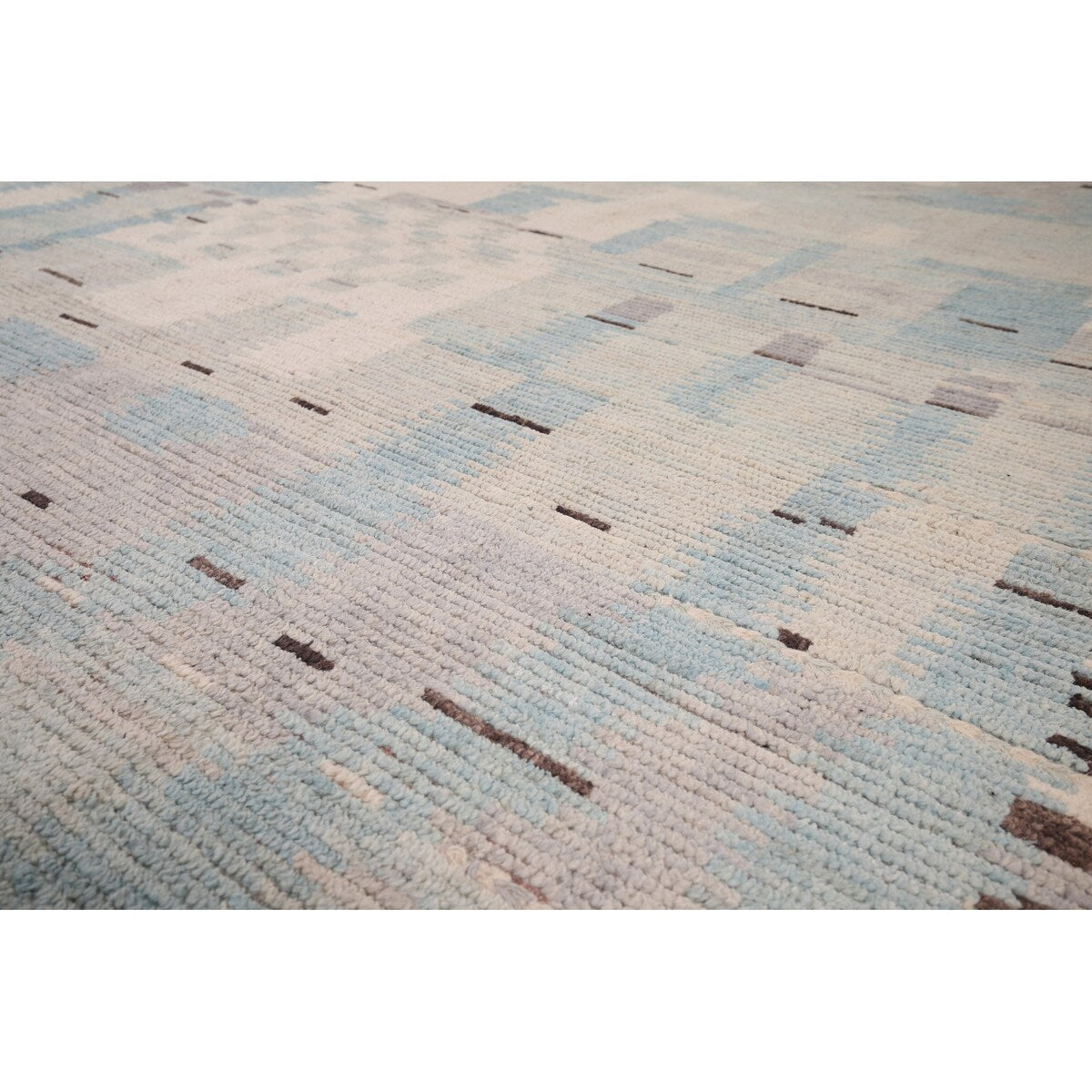 Moroccan Abstract Area Rug Handmade Multi-Color Wool Carpet - 8'10" x 12'0"