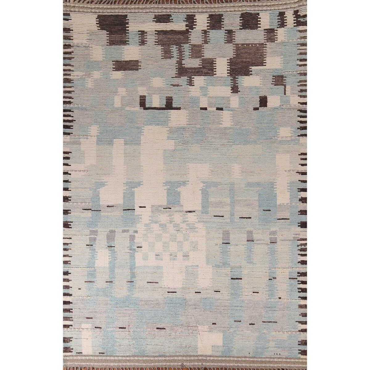 Moroccan Abstract Area Rug Handmade Multi-Color Wool Carpet - 8'10" x 12'0"