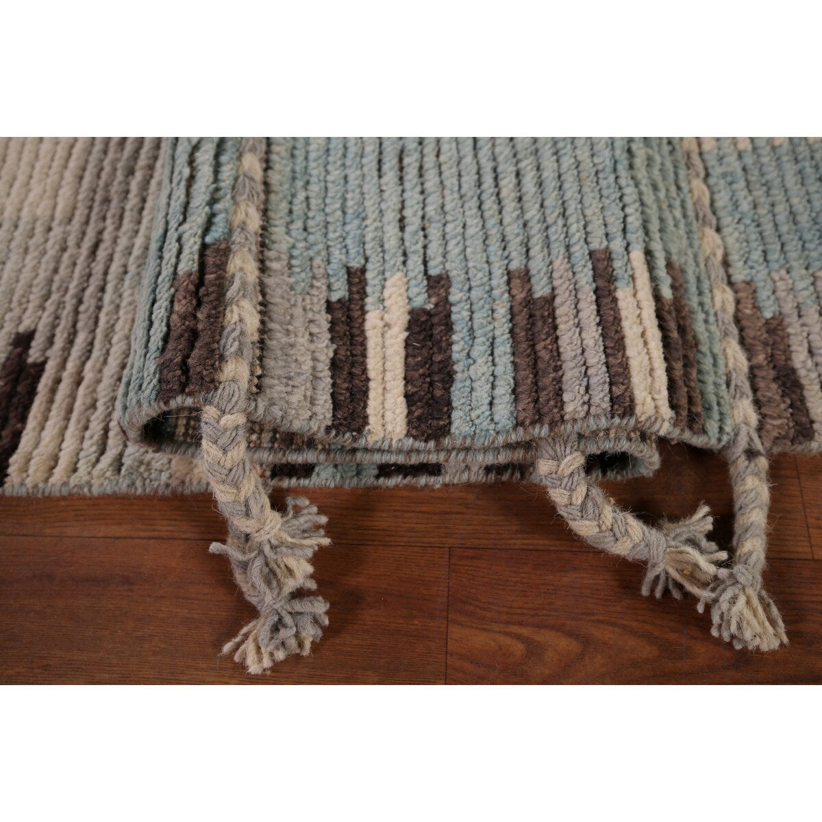 Moroccan Abstract Area Rug Handmade Multi-Color Wool Carpet - 8'10" x 12'0"
