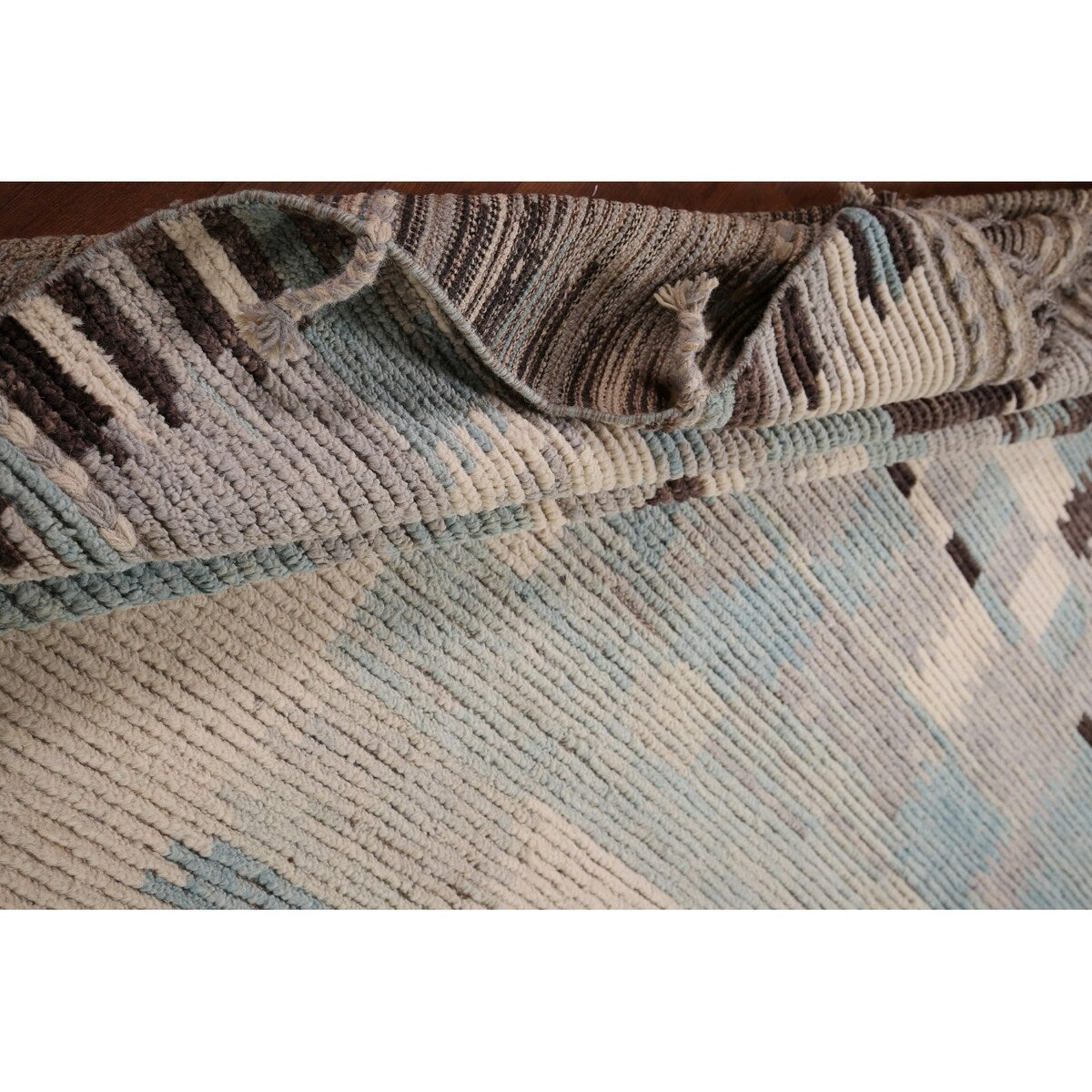 Moroccan Abstract Area Rug Handmade Multi-Color Wool Carpet - 8'10" x 12'0"