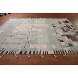 Moroccan Abstract Area Rug Handmade Multi-Color Wool Carpet - 8'10" x 12'0"