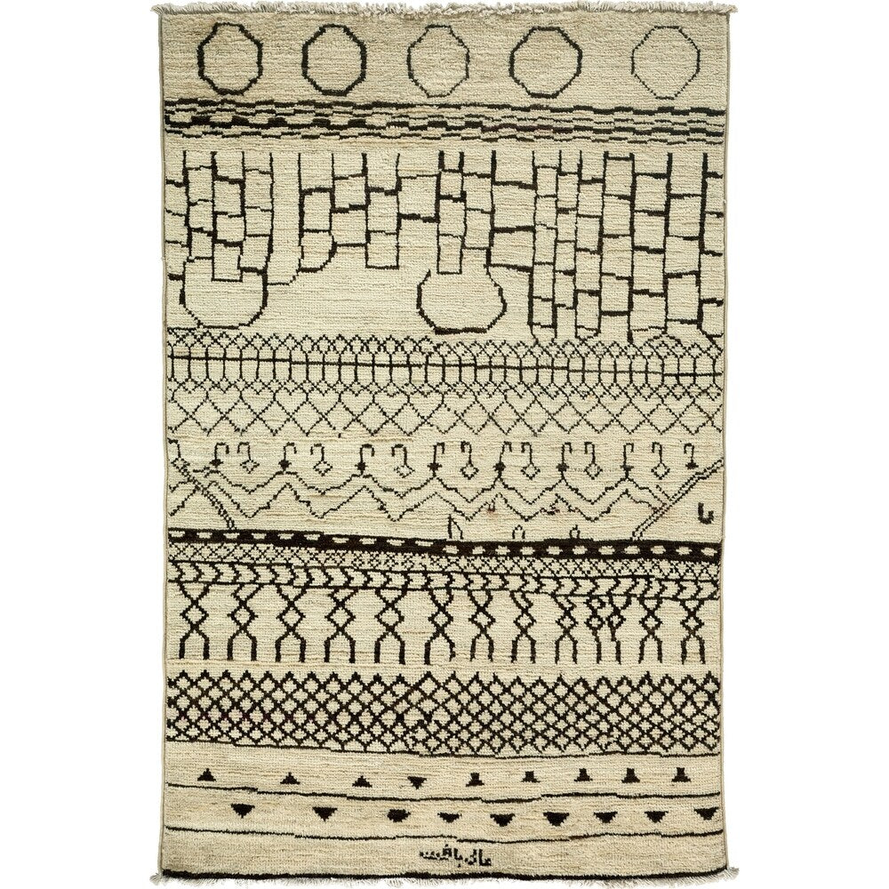 Moroccan Ivory Area Rug - 4'2" x 6'/Surplus