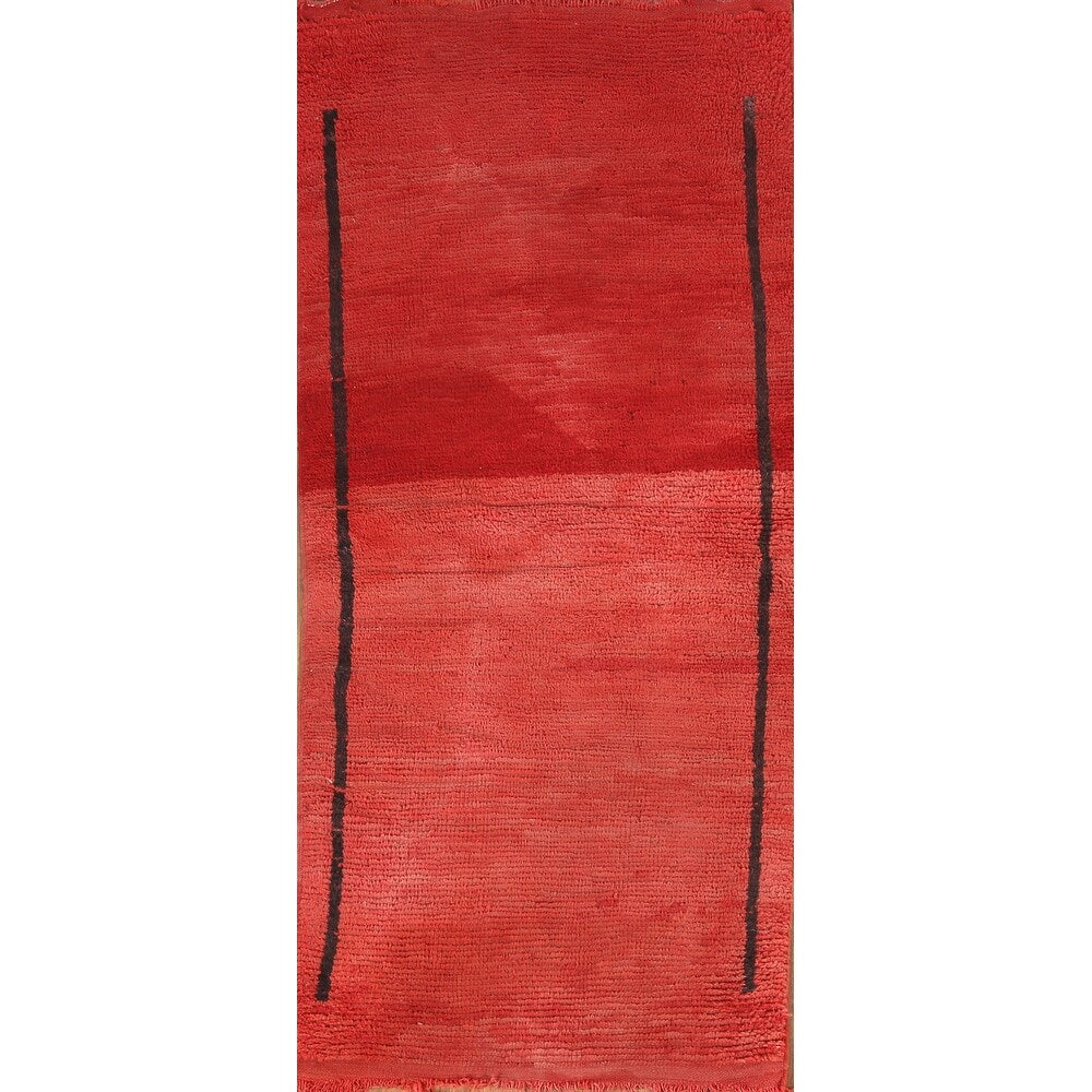 Moroccan Oriental Antique Area Rug Hand-knotted Wool Carpet - 2'7" x 5'9"