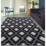 World Rug Gallery Moroccan Trellis Pattern High Quality Soft Dark-Gray Area Rug (3'3 x 5') - 3'3" x 5'