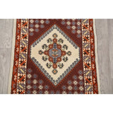 Moroccan Tribal Hand Knotted Wool Oriental Geometric Area Rug - 4'9" x 2'6"
