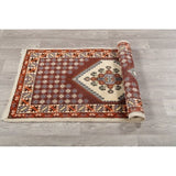 Moroccan Tribal Hand Knotted Wool Oriental Geometric Area Rug - 4'9" x 2'6"