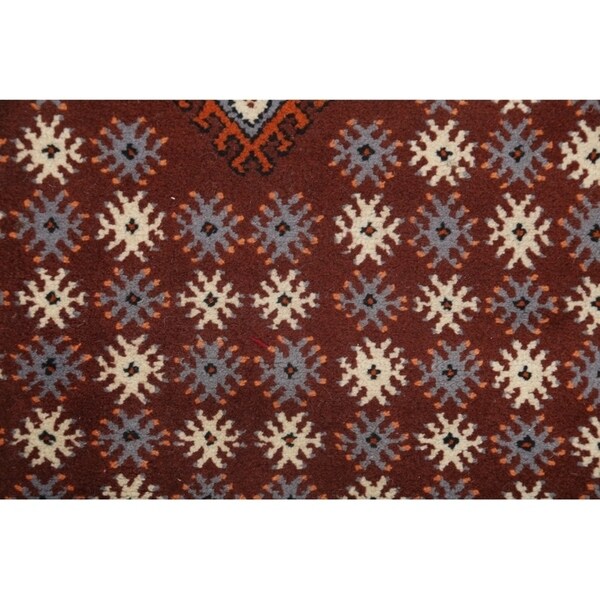 Moroccan Tribal Hand Knotted Wool Oriental Geometric Area Rug - 4'9" x 2'6"