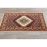 Moroccan Tribal Hand Knotted Wool Oriental Geometric Area Rug - 4'9" x 2'6"