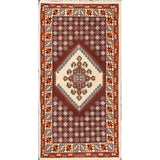 Moroccan Tribal Hand Knotted Wool Oriental Geometric Area Rug - 4'9" x 2'6"