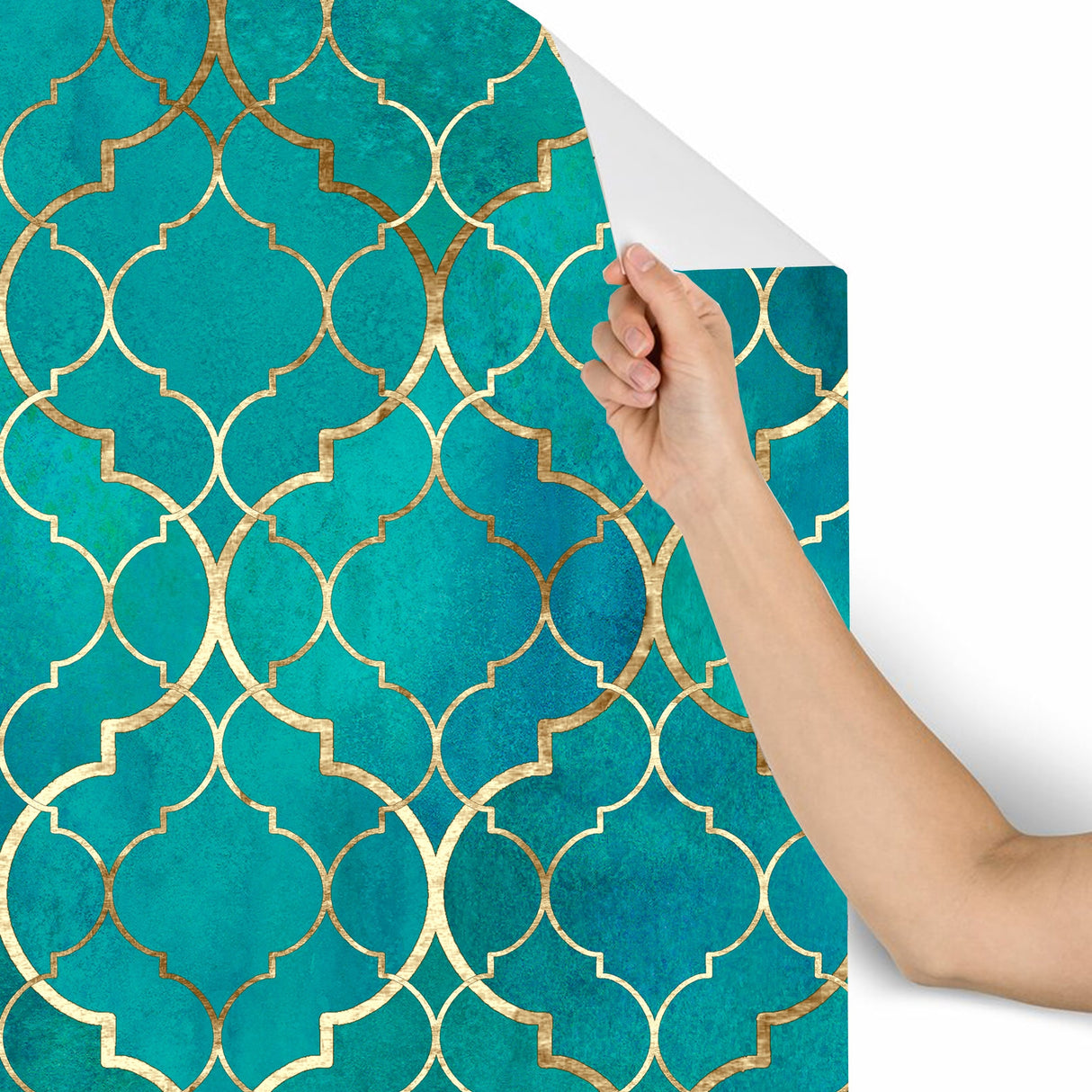 Moroccan Watercolor Waves Removable Wallpaper - 24'' inch x 10'ft
