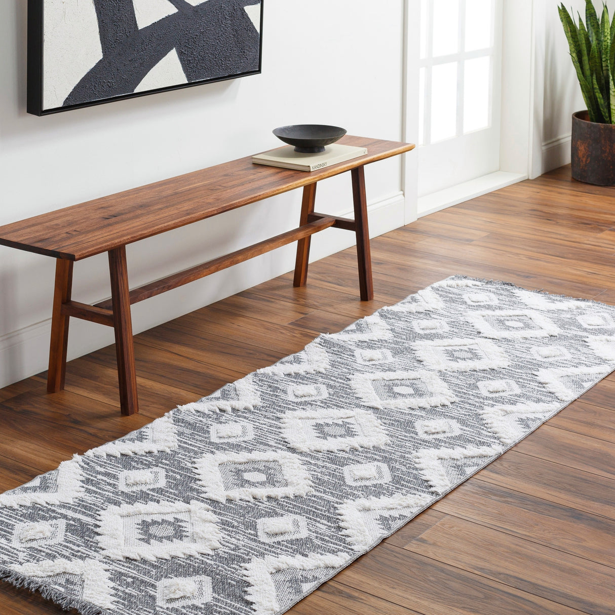 Livabliss Morocotton Boho Diamond Cotton Area Rug