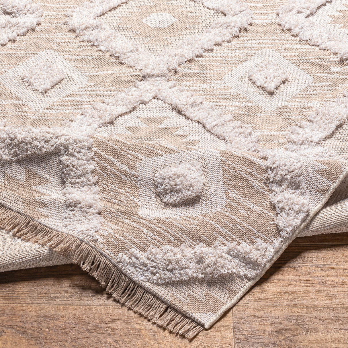 Livabliss Morocotton Boho Diamond Cotton Area Rug