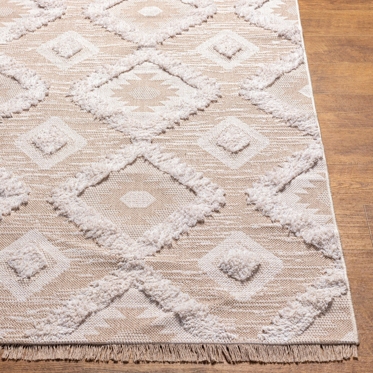 Livabliss Morocotton Boho Diamond Cotton Area Rug