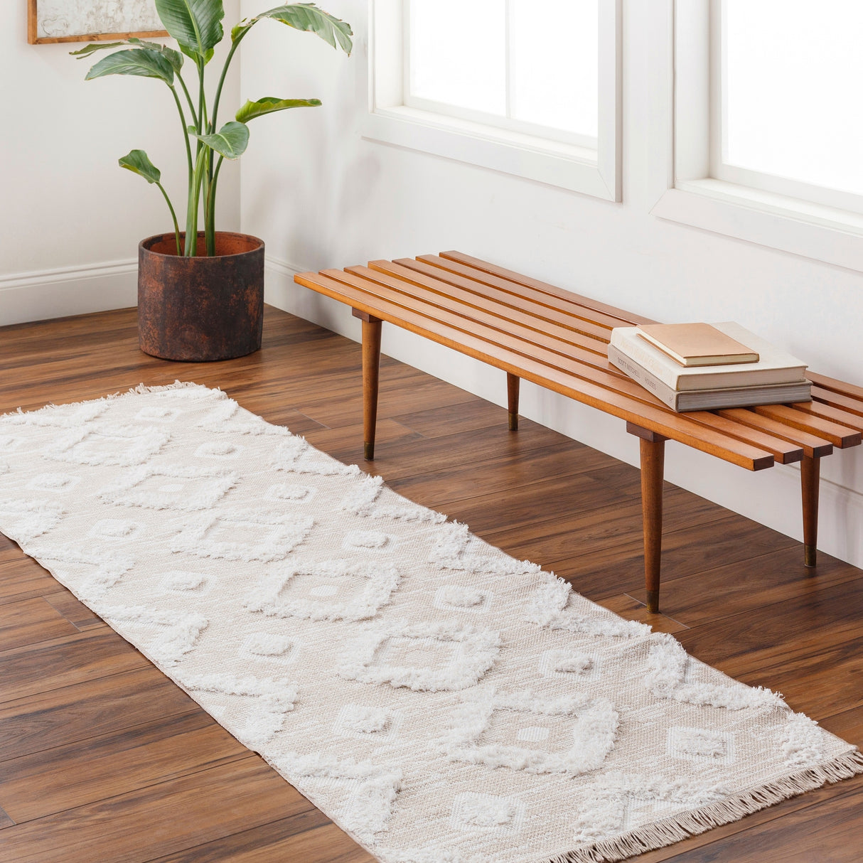 Livabliss Morocotton Boho Diamond Cotton Area Rug
