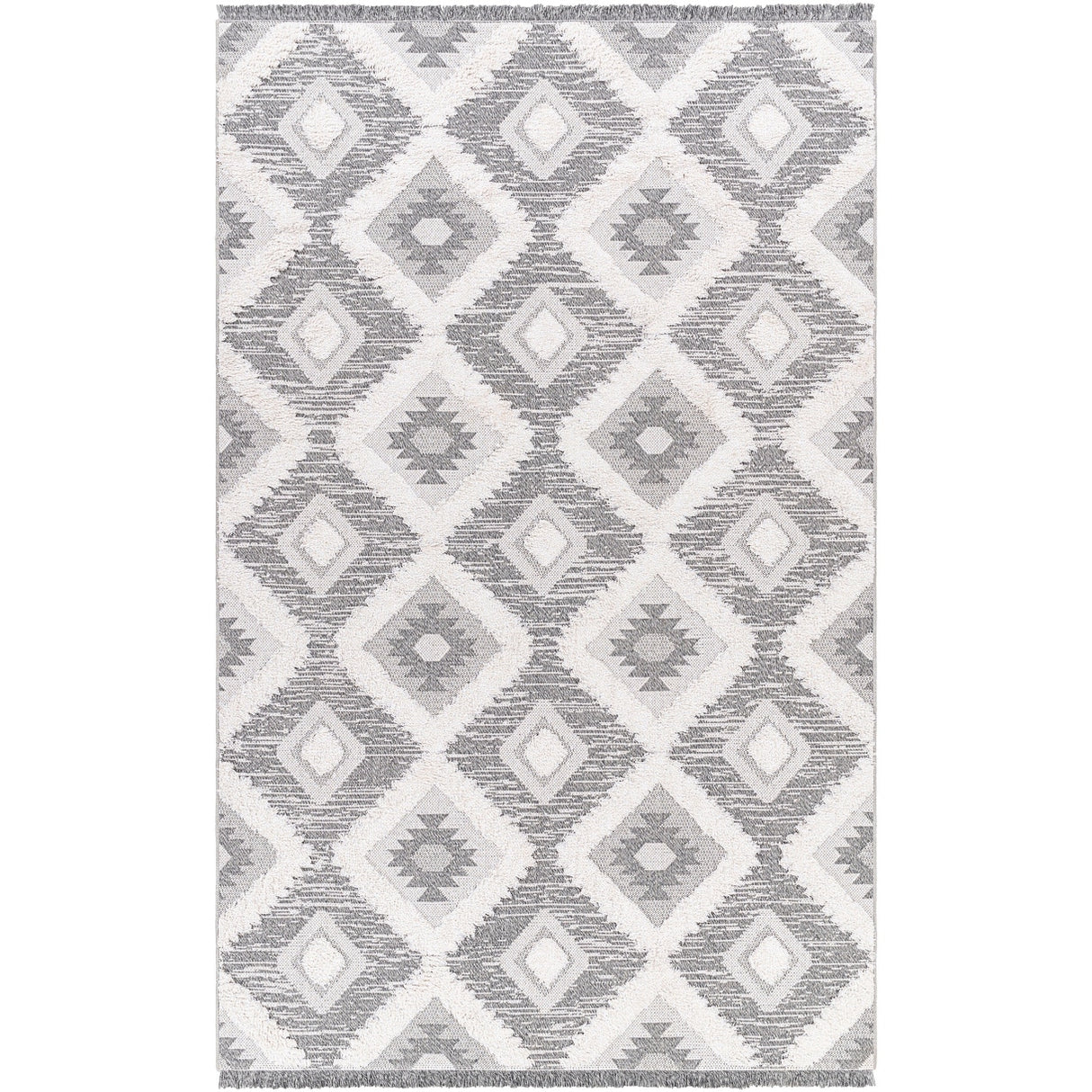 Livabliss Morocotton Boho Diamond Cotton Area Rug