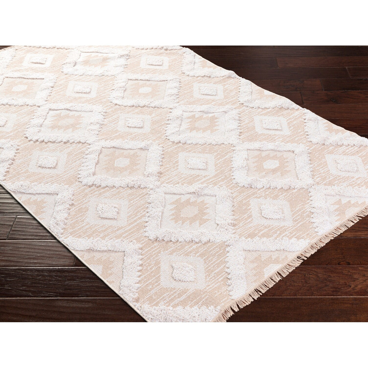 Livabliss Morocotton Boho Diamond Cotton Area Rug