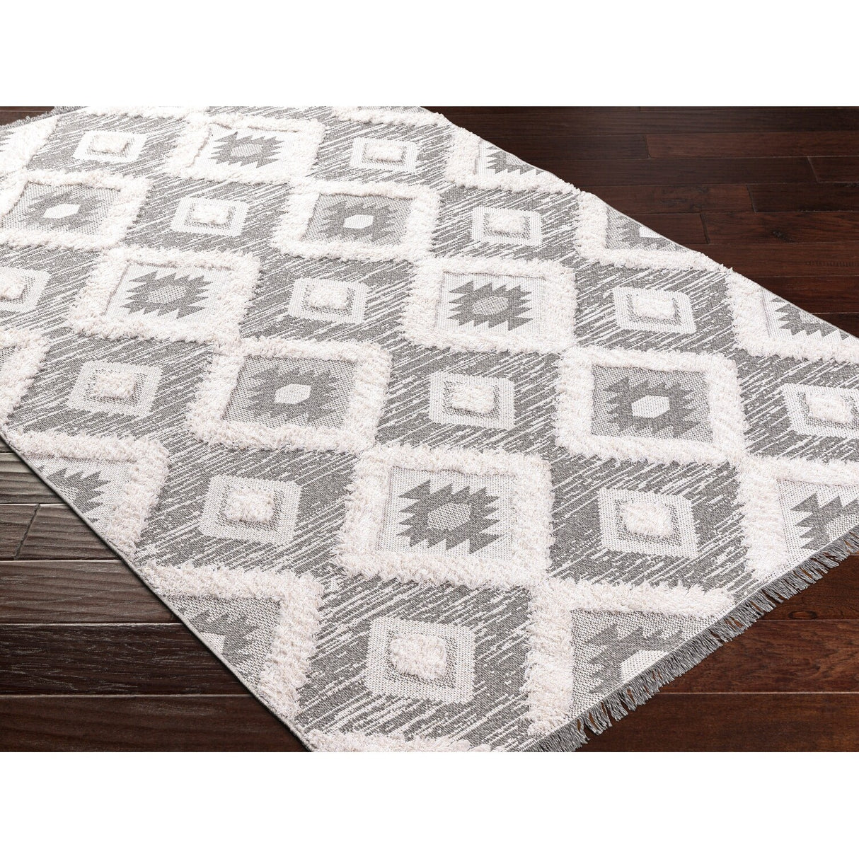 Livabliss Morocotton Boho Diamond Cotton Area Rug