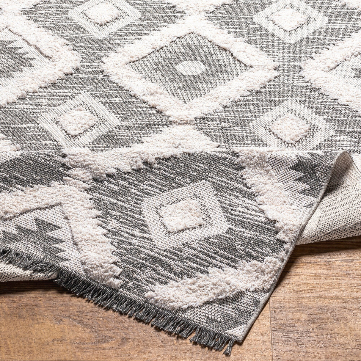 Livabliss Morocotton Boho Diamond Cotton Area Rug