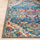 Morris Blue & Red Vintage Medallion Area Rug - 7'10" x 9'10"