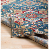 Morris Blue & Red Vintage Medallion Area Rug - 7'10" x 9'10"