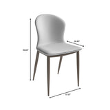 Mosaic Modern Upholstered Fabric Dining Chair with Metal Legs by LeisureMod